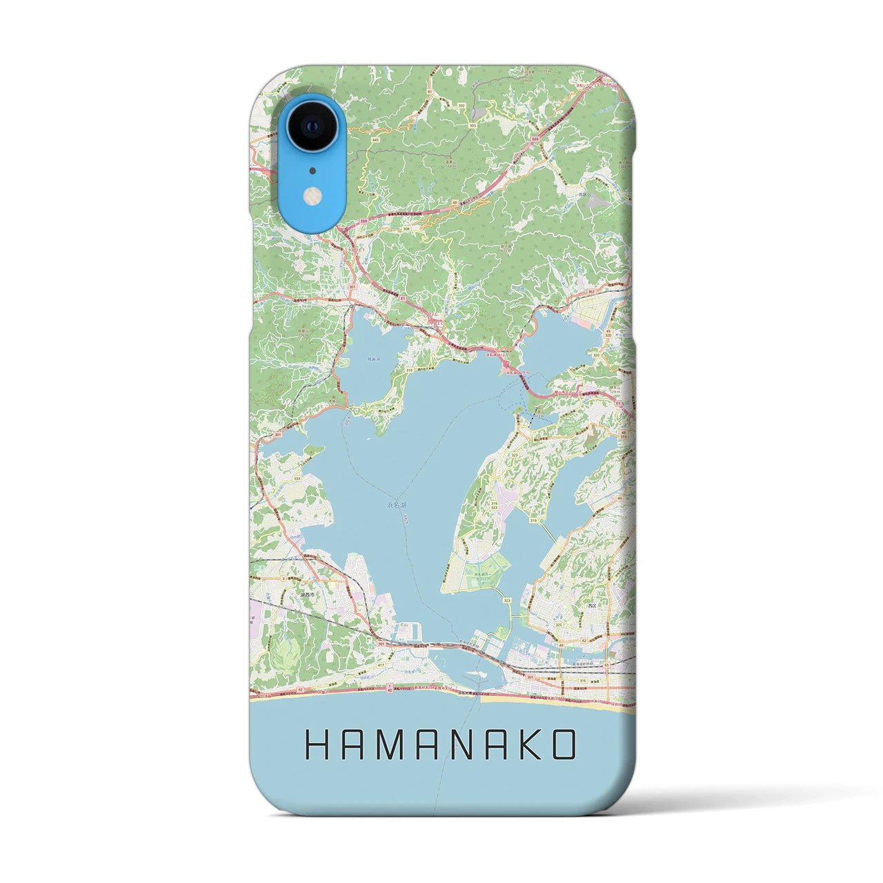 【浜名湖】地図柄iPhoneケース（バックカバータイプ・ナチュラル）iPhone XR 用