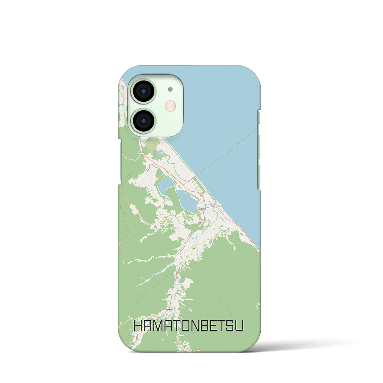 【浜頓別】地図柄iPhoneケース（バックカバータイプ・ナチュラル）iPhone 12 mini 用