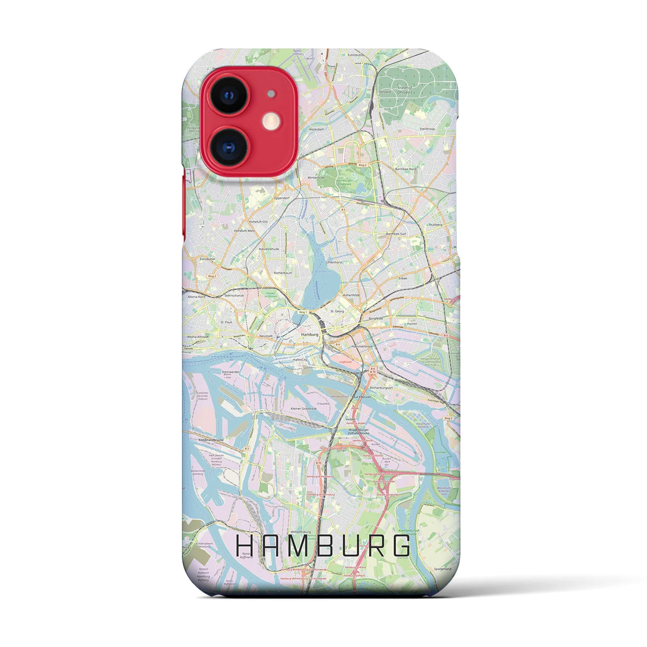 【ハンブルク】地図柄iPhoneケース（バックカバータイプ・ナチュラル）iPhone 11 用