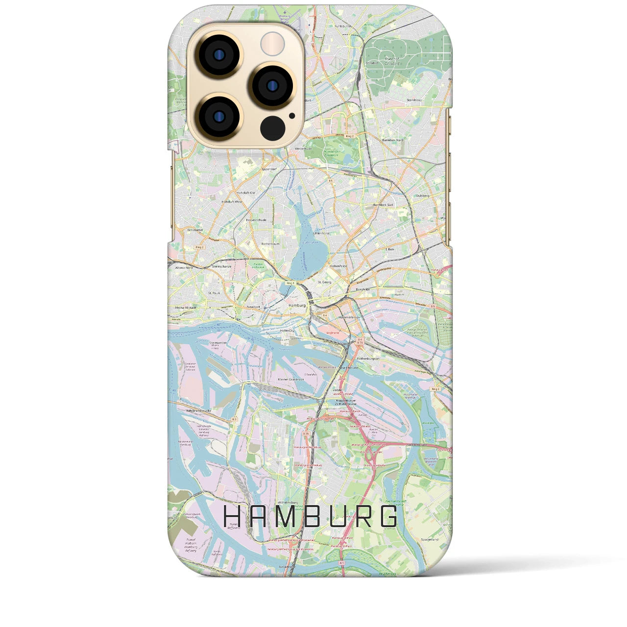 【ハンブルク】地図柄iPhoneケース（バックカバータイプ・ナチュラル）iPhone 12 Pro Max 用