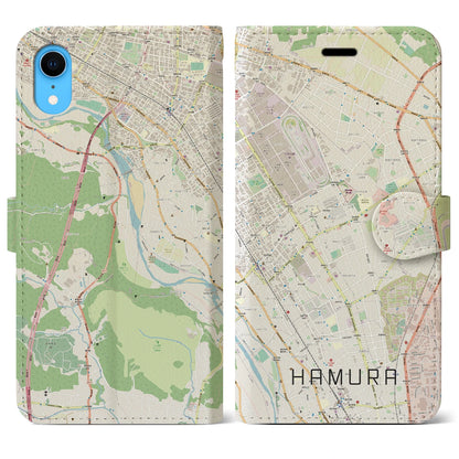 【羽村（東京都）】地図柄iPhoneケース（手帳タイプ）ナチュラル・iPhone XR 用