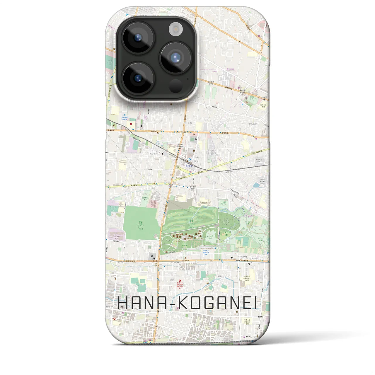 【花小金井】地図柄iPhoneケース（バックカバータイプ・ナチュラル）iPhone 15 Pro Max 用