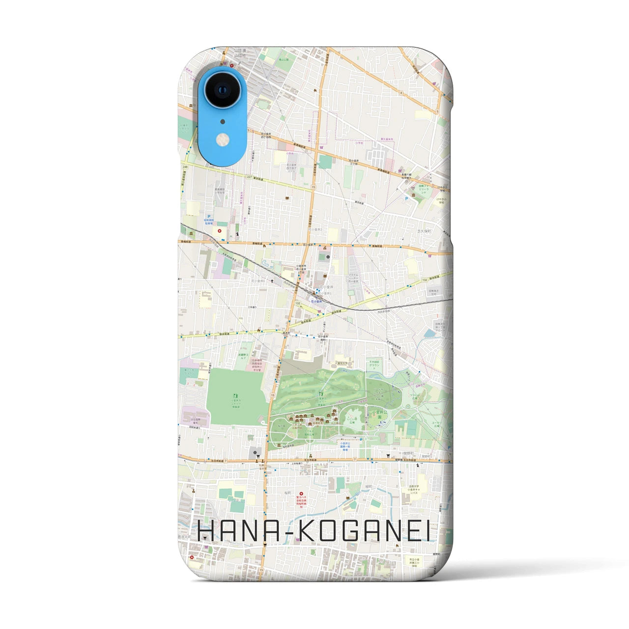 【花小金井】地図柄iPhoneケース（バックカバータイプ・ナチュラル）iPhone XR 用