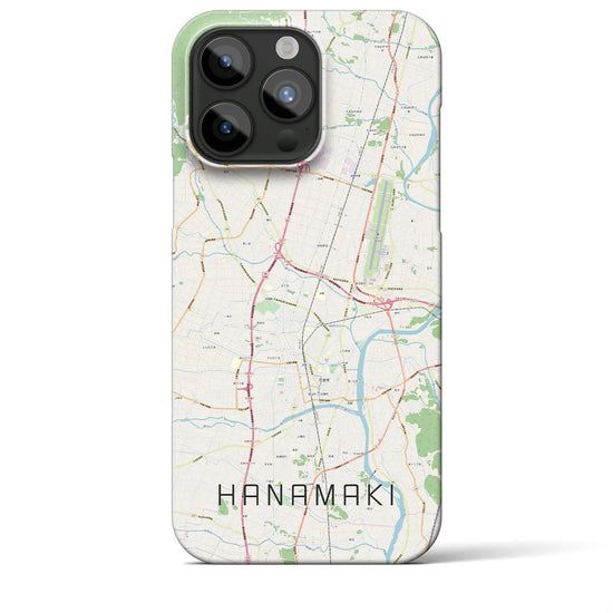 【花巻】地図柄iPhoneケース（バックカバータイプ・ナチュラル）iPhone 15 Pro Max 用