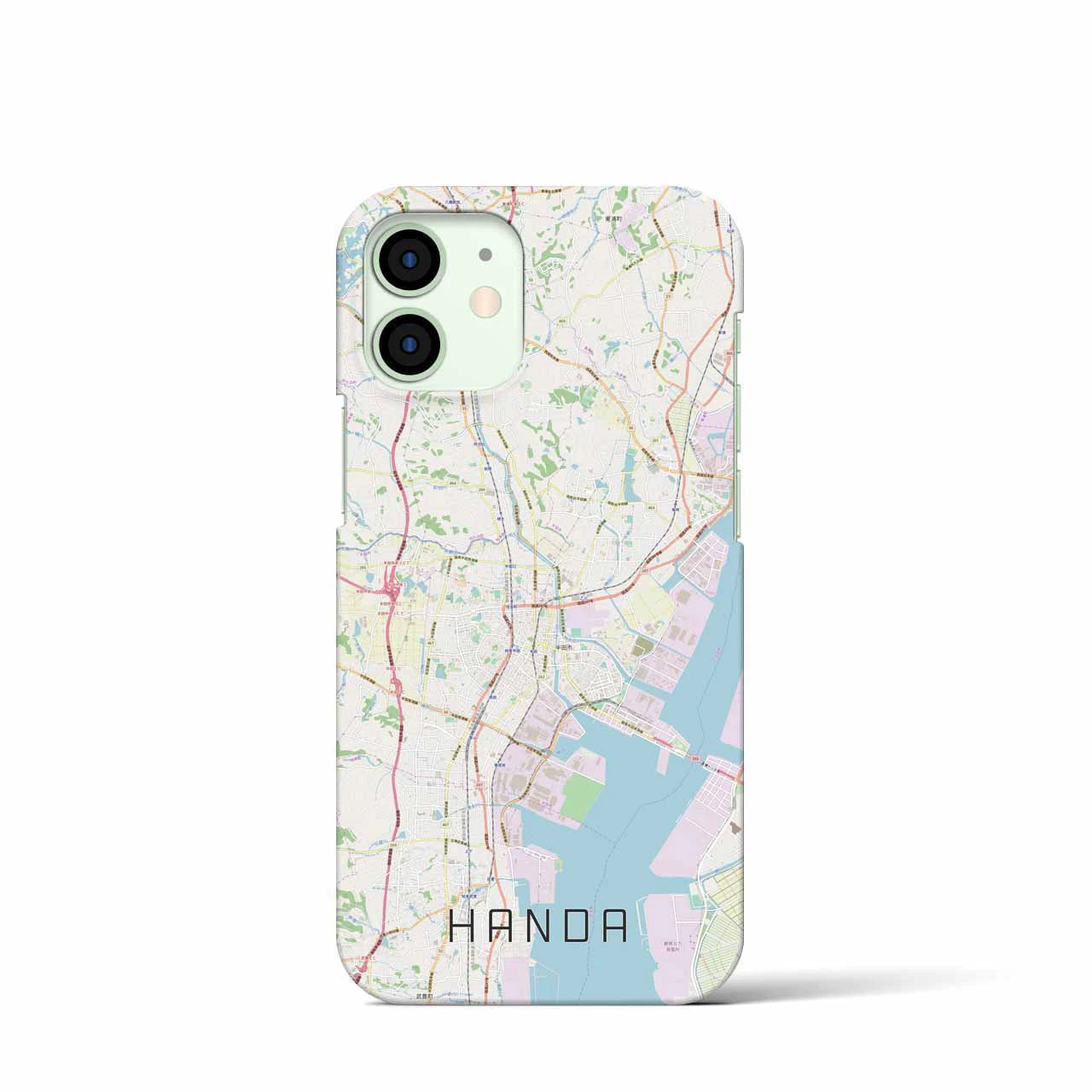 【半田】地図柄iPhoneケース（バックカバータイプ・ナチュラル）iPhone 12 mini 用
