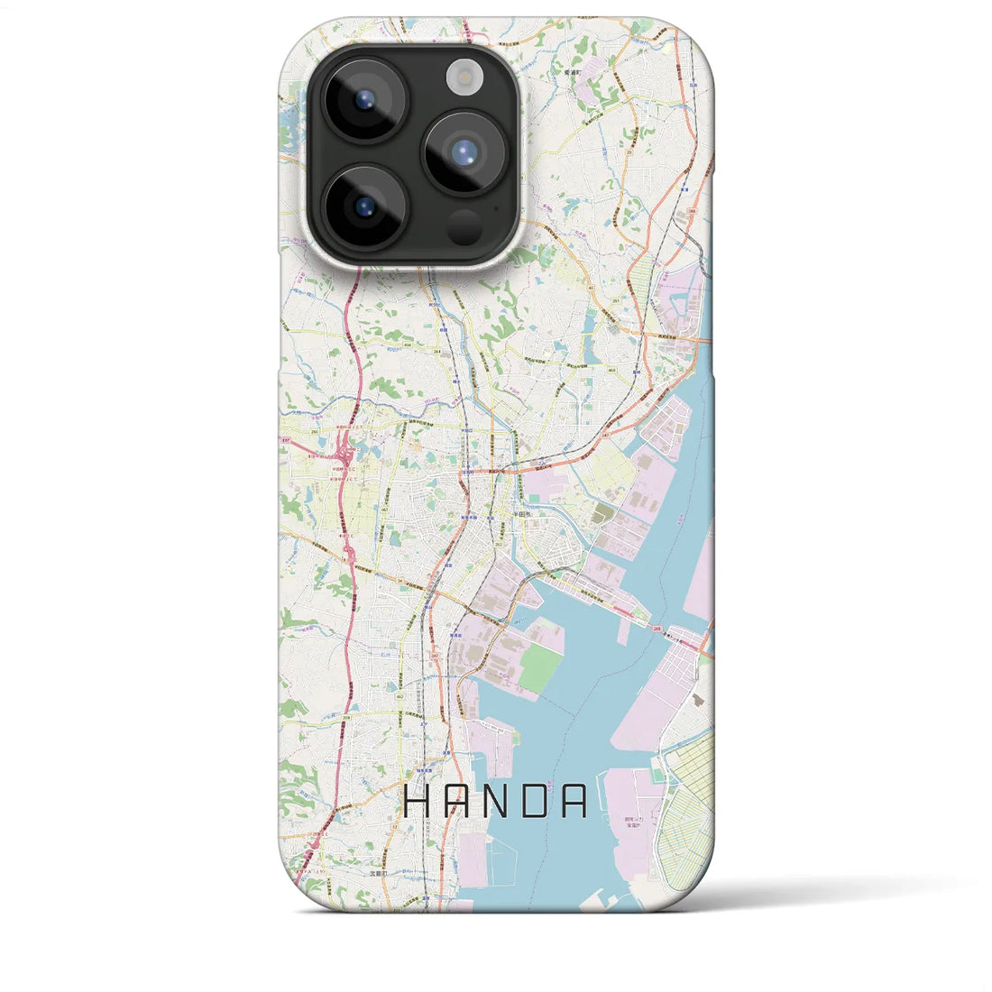 【半田】地図柄iPhoneケース（バックカバータイプ・ナチュラル）iPhone 15 Pro Max 用
