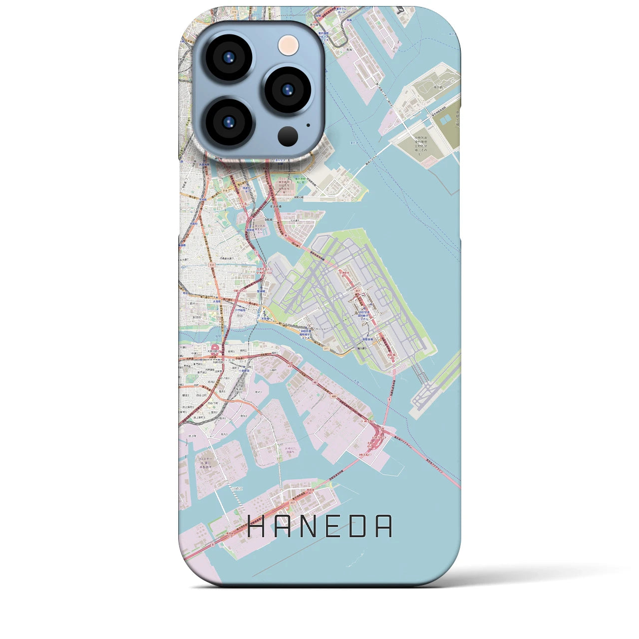 【羽田】地図柄iPhoneケース（バックカバータイプ・ナチュラル）iPhone 13 Pro Max 用