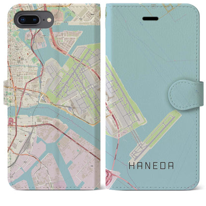 【羽田（東京都）】地図柄iPhoneケース（手帳タイプ）ナチュラル・iPhone 8Plus /7Plus / 6sPlus / 6Plus 用