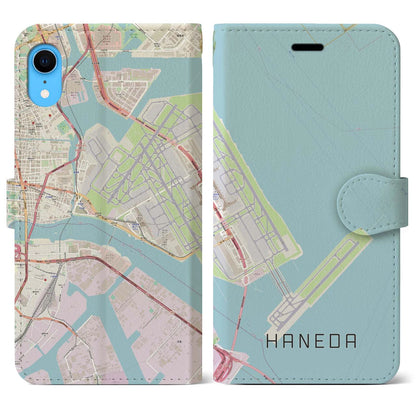 【羽田（東京都）】地図柄iPhoneケース（手帳タイプ）ナチュラル・iPhone XR 用