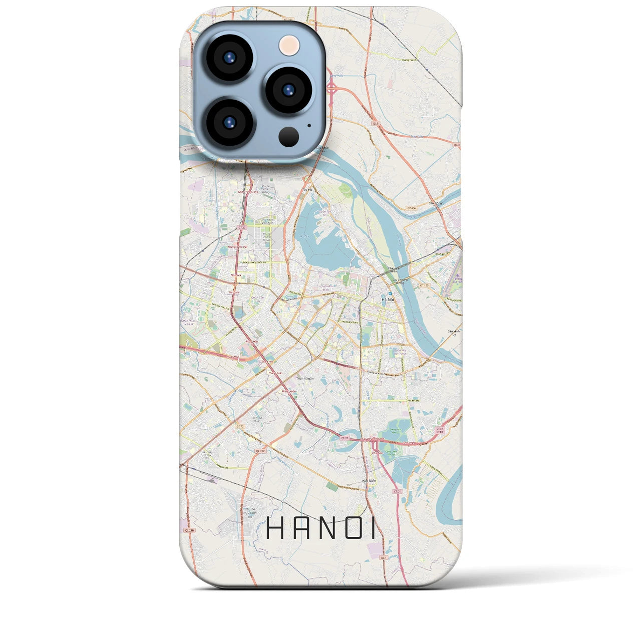 【ハノイ】地図柄iPhoneケース（バックカバータイプ・ナチュラル）iPhone 13 Pro Max 用