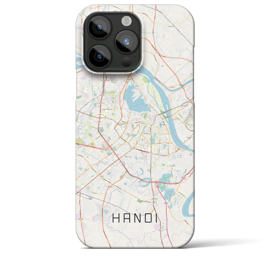【ハノイ】地図柄iPhoneケース（バックカバータイプ・ナチュラル）iPhone 15 Pro Max 用