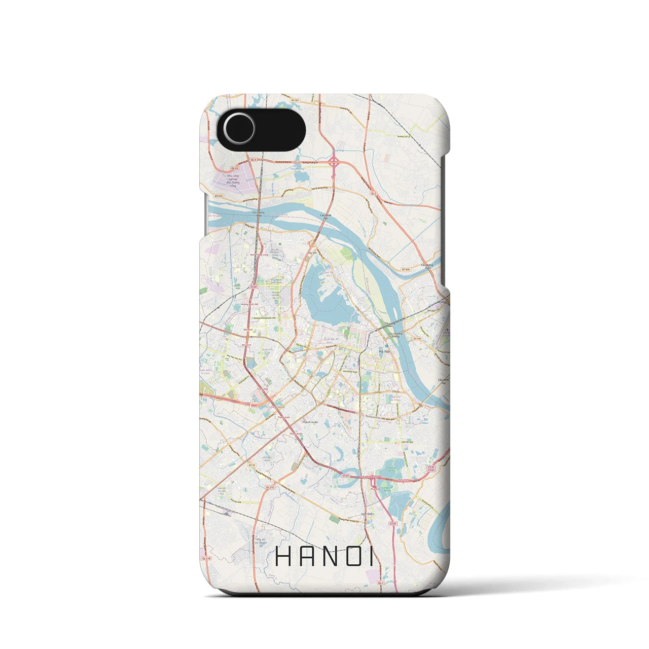 【ハノイ】地図柄iPhoneケース（バックカバータイプ・ナチュラル）iPhone SE（第3 / 第2世代） / 8 / 7 / 6s / 6 用