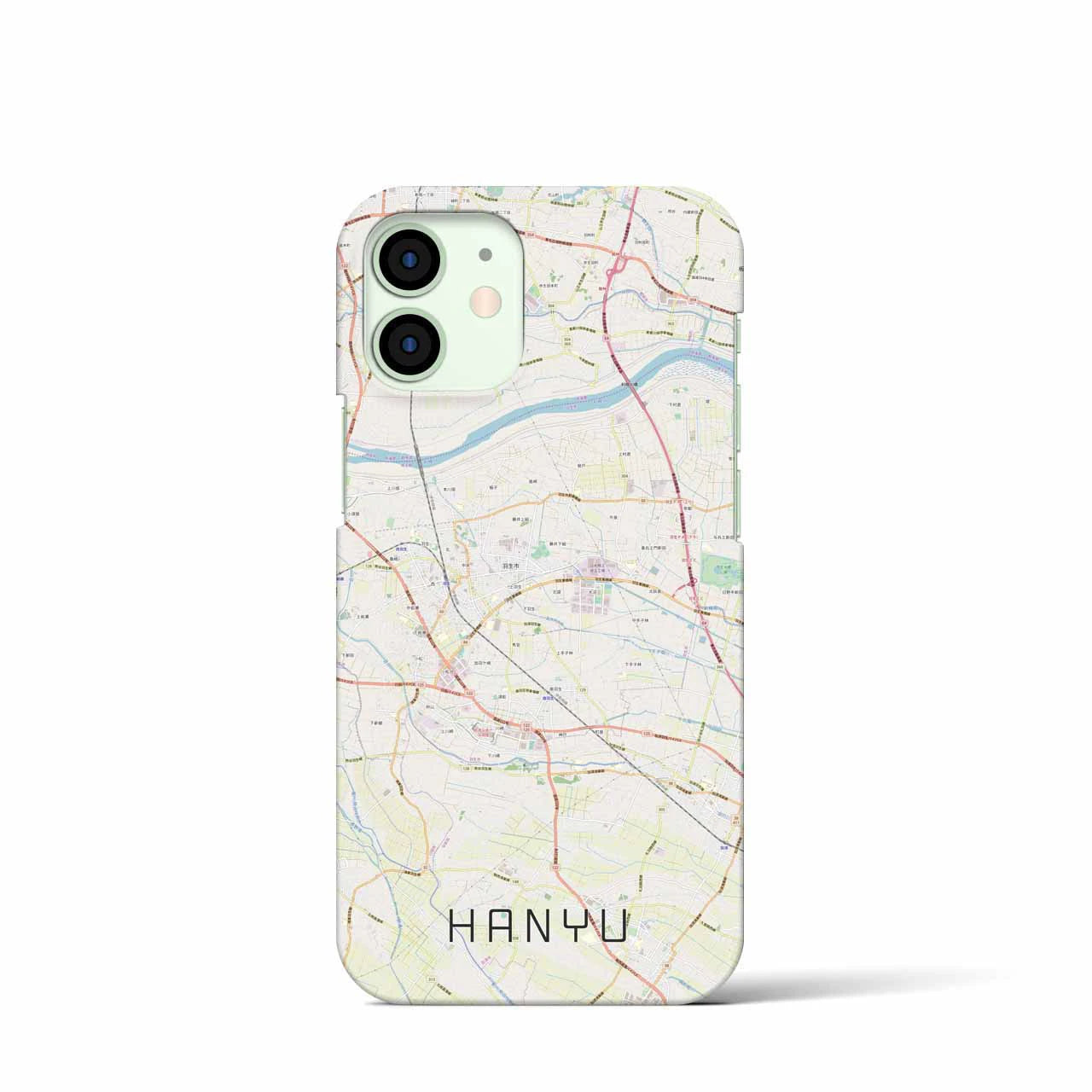 【羽生】地図柄iPhoneケース（バックカバータイプ・ナチュラル）iPhone 12 mini 用