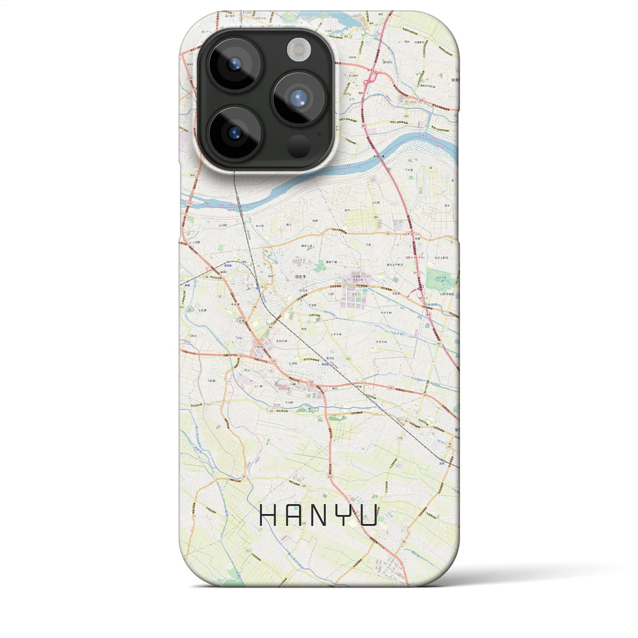 【羽生】地図柄iPhoneケース（バックカバータイプ・ナチュラル）iPhone 15 Pro Max 用