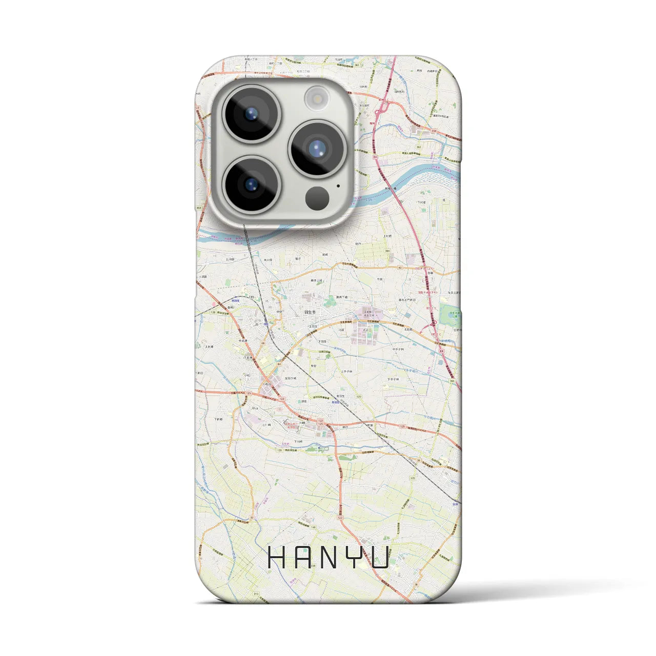 【羽生】地図柄iPhoneケース（バックカバータイプ・ナチュラル）iPhone 15 Pro 用