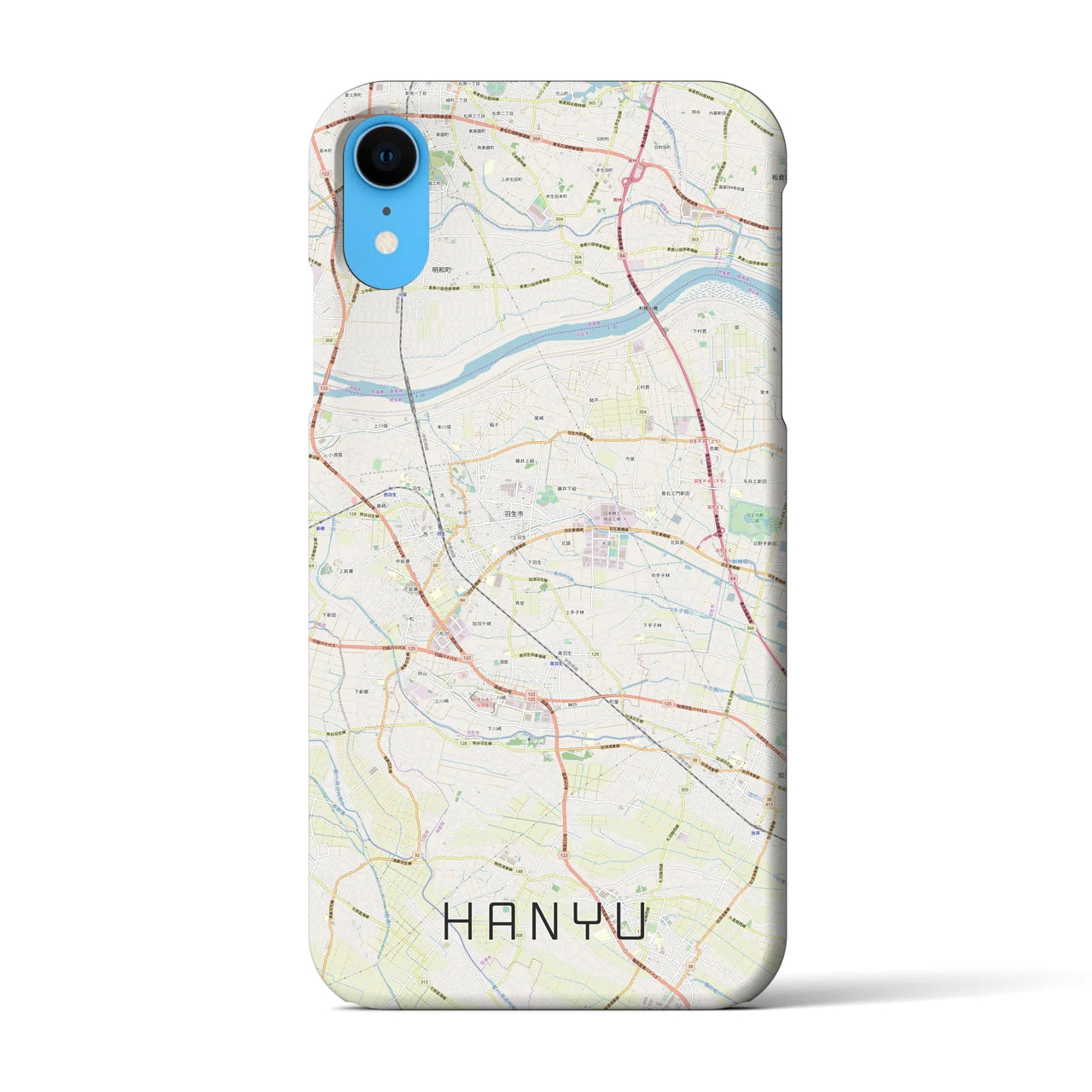 【羽生】地図柄iPhoneケース（バックカバータイプ・ナチュラル）iPhone XR 用