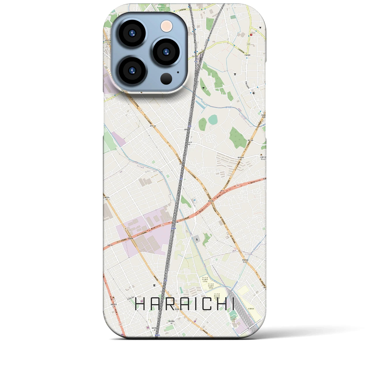 【原市】地図柄iPhoneケース（バックカバータイプ・ナチュラル）iPhone 13 Pro Max 用