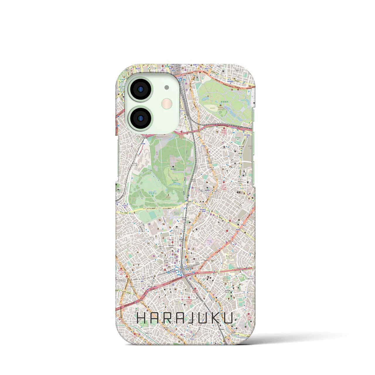 【原宿】地図柄iPhoneケース（バックカバータイプ・ナチュラル）iPhone 12 mini 用