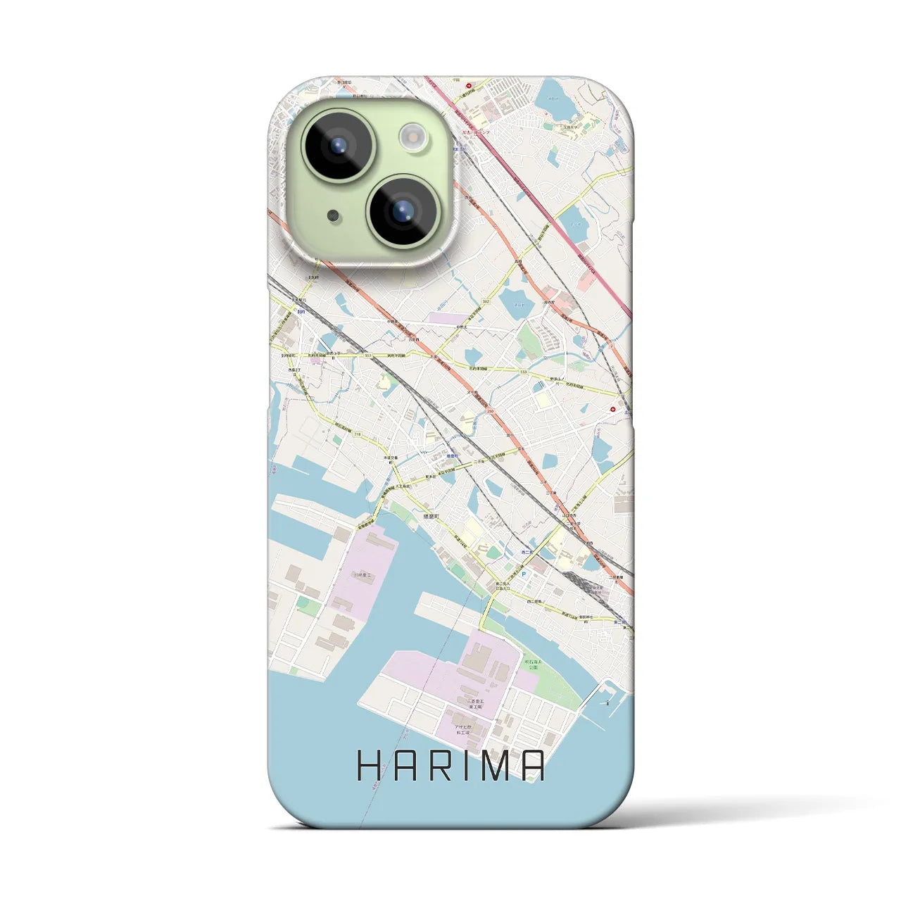 【播磨】地図柄iPhoneケース（バックカバータイプ・ナチュラル）iPhone 15 用