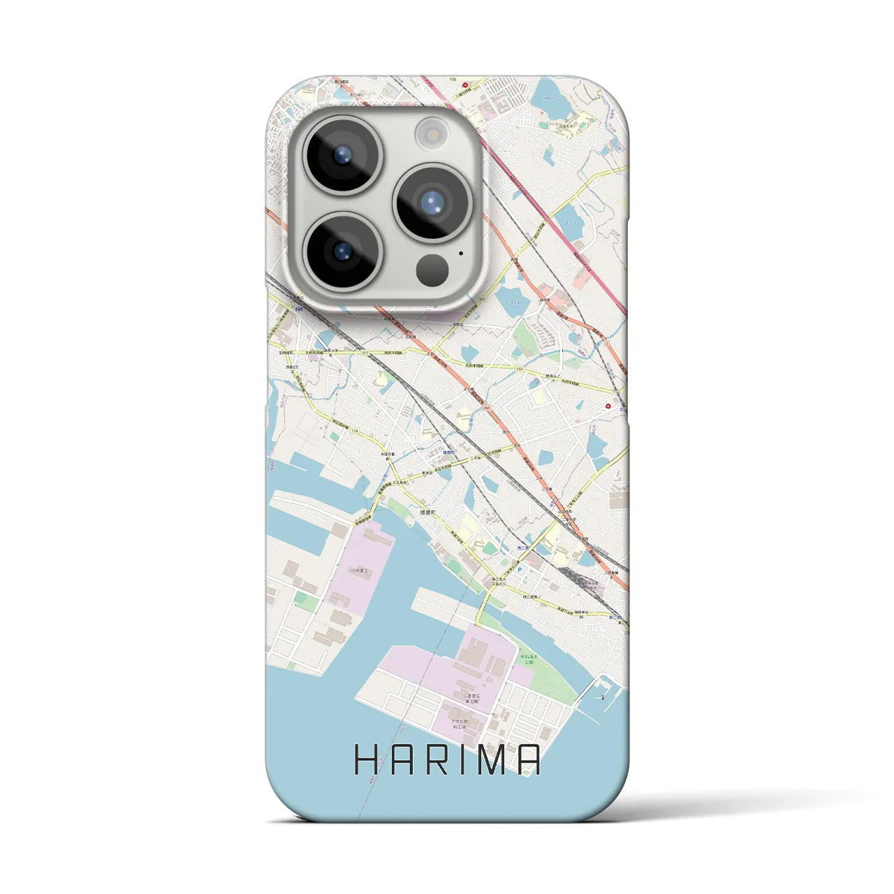【播磨】地図柄iPhoneケース（バックカバータイプ・ナチュラル）iPhone 15 Pro 用