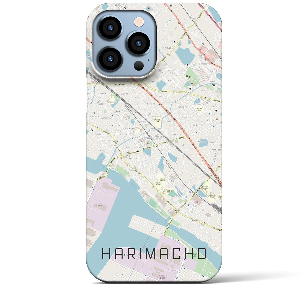 【播磨町】地図柄iPhoneケース（バックカバータイプ・ナチュラル）iPhone 13 Pro Max 用