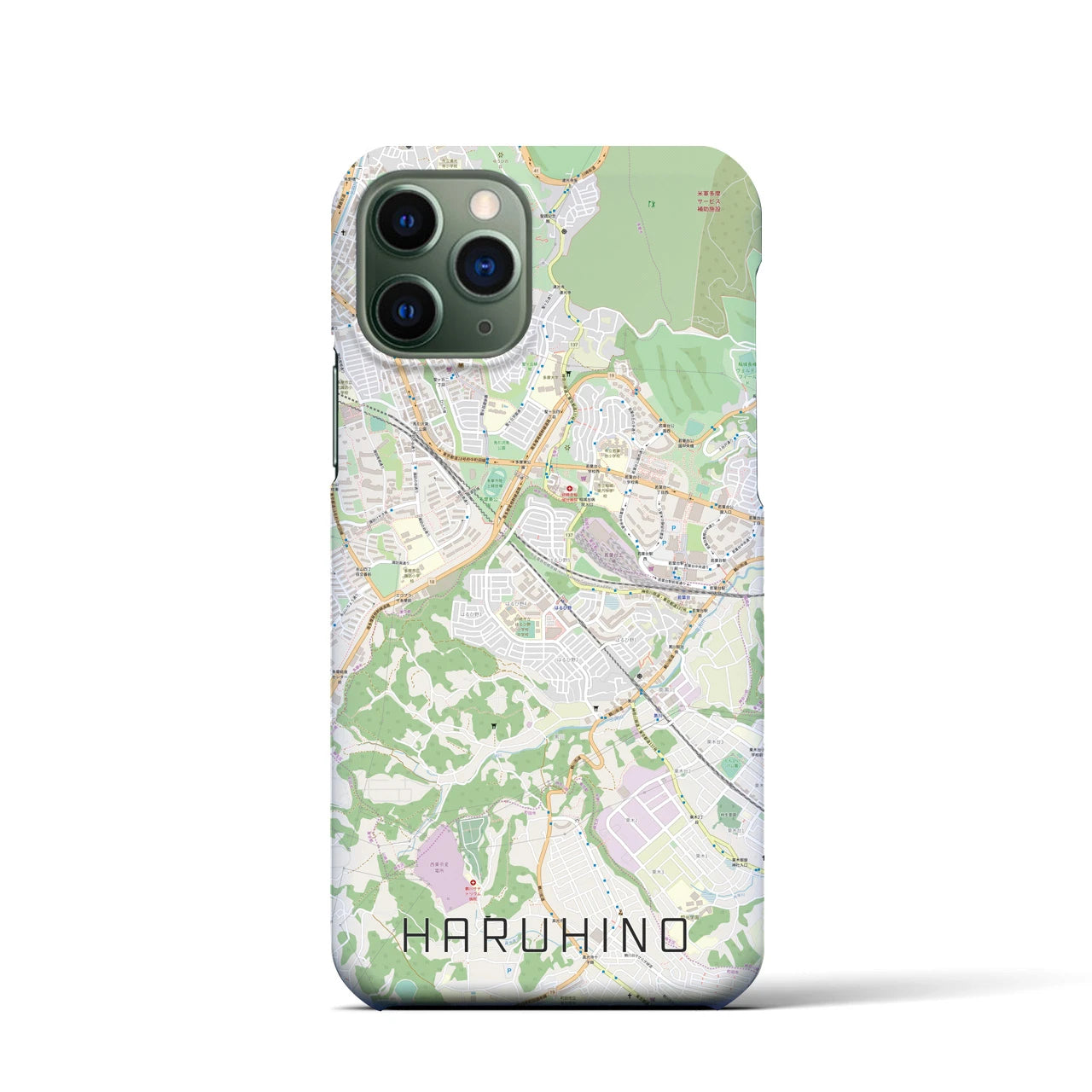 【はるひ野】地図柄iPhoneケース（バックカバータイプ・ナチュラル）iPhone 11 Pro 用