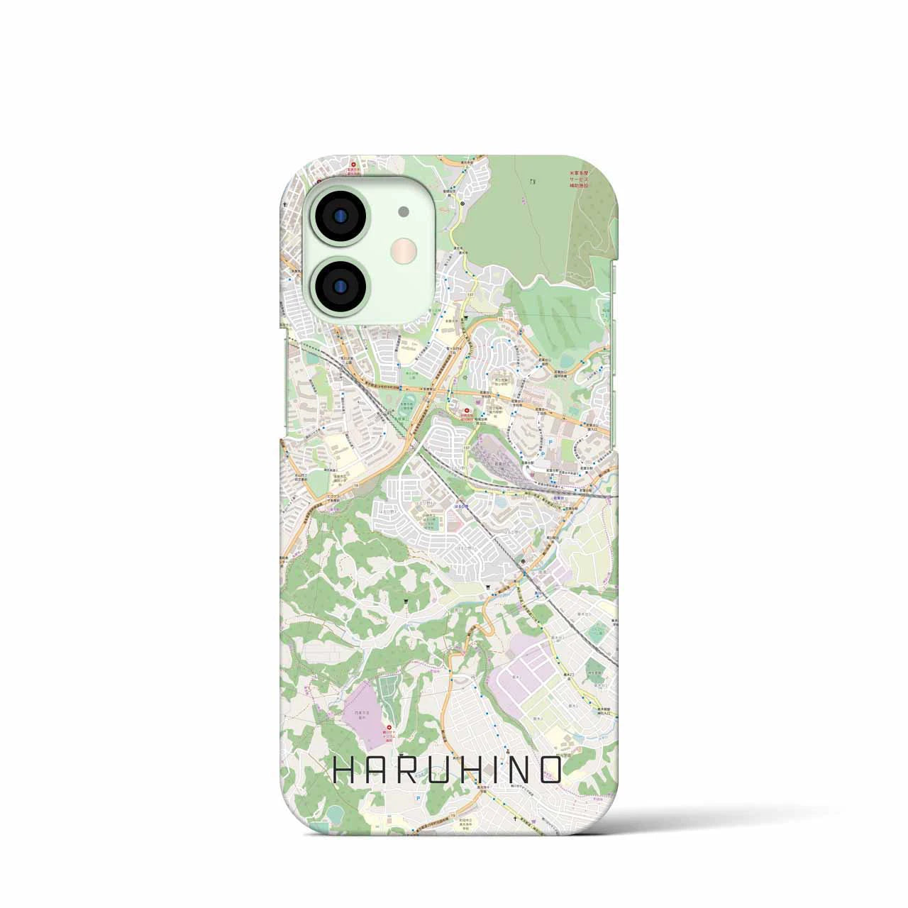 【はるひ野】地図柄iPhoneケース（バックカバータイプ・ナチュラル）iPhone 12 mini 用