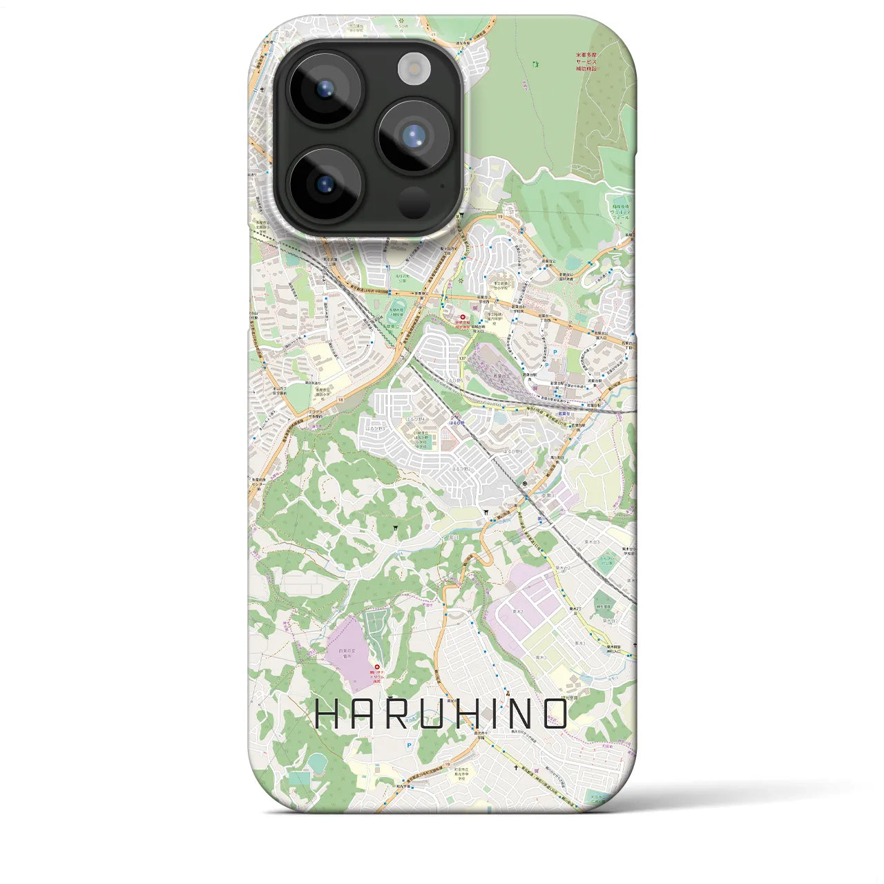 【はるひ野】地図柄iPhoneケース（バックカバータイプ・ナチュラル）iPhone 15 Pro Max 用