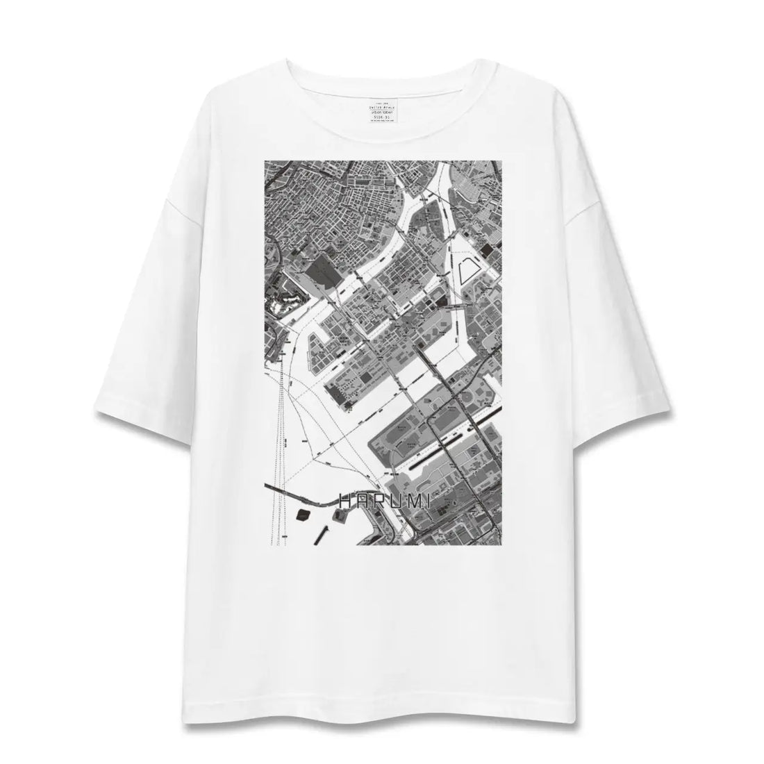 【晴海(東京都)】地図柄ビッグシルエットTシャツ