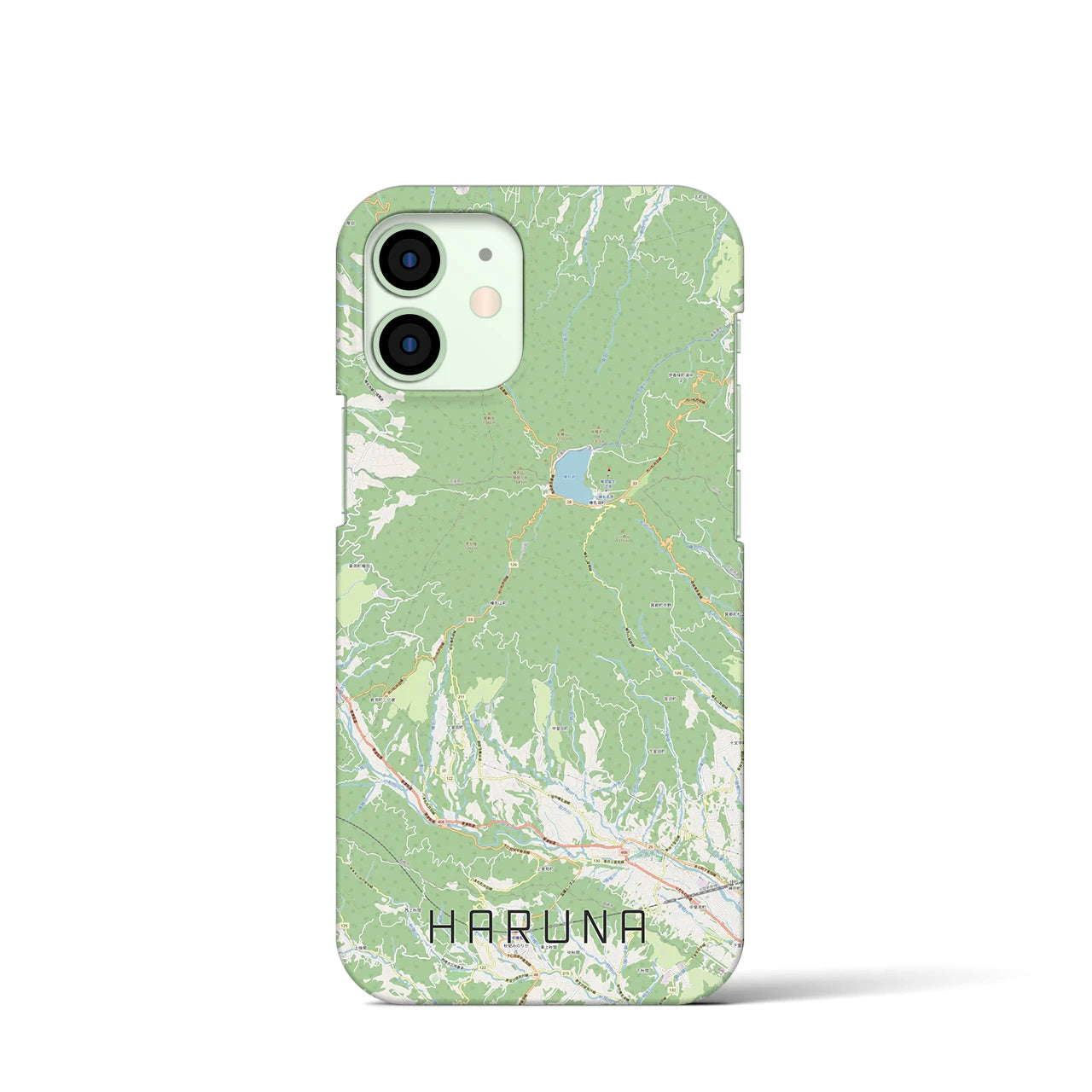 【榛名】地図柄iPhoneケース（バックカバータイプ・ナチュラル）iPhone 12 mini 用