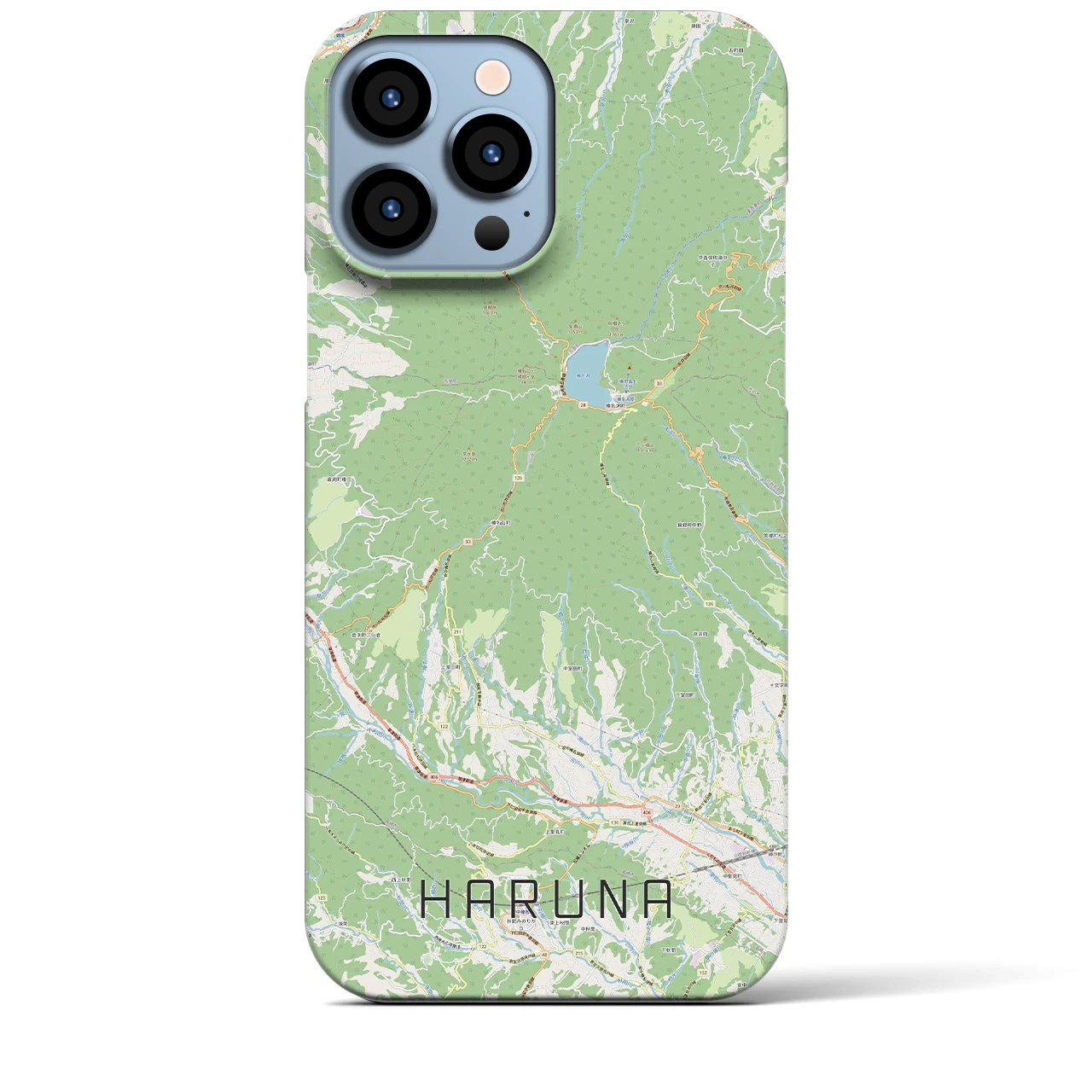 【榛名】地図柄iPhoneケース（バックカバータイプ・ナチュラル）iPhone 13 Pro Max 用