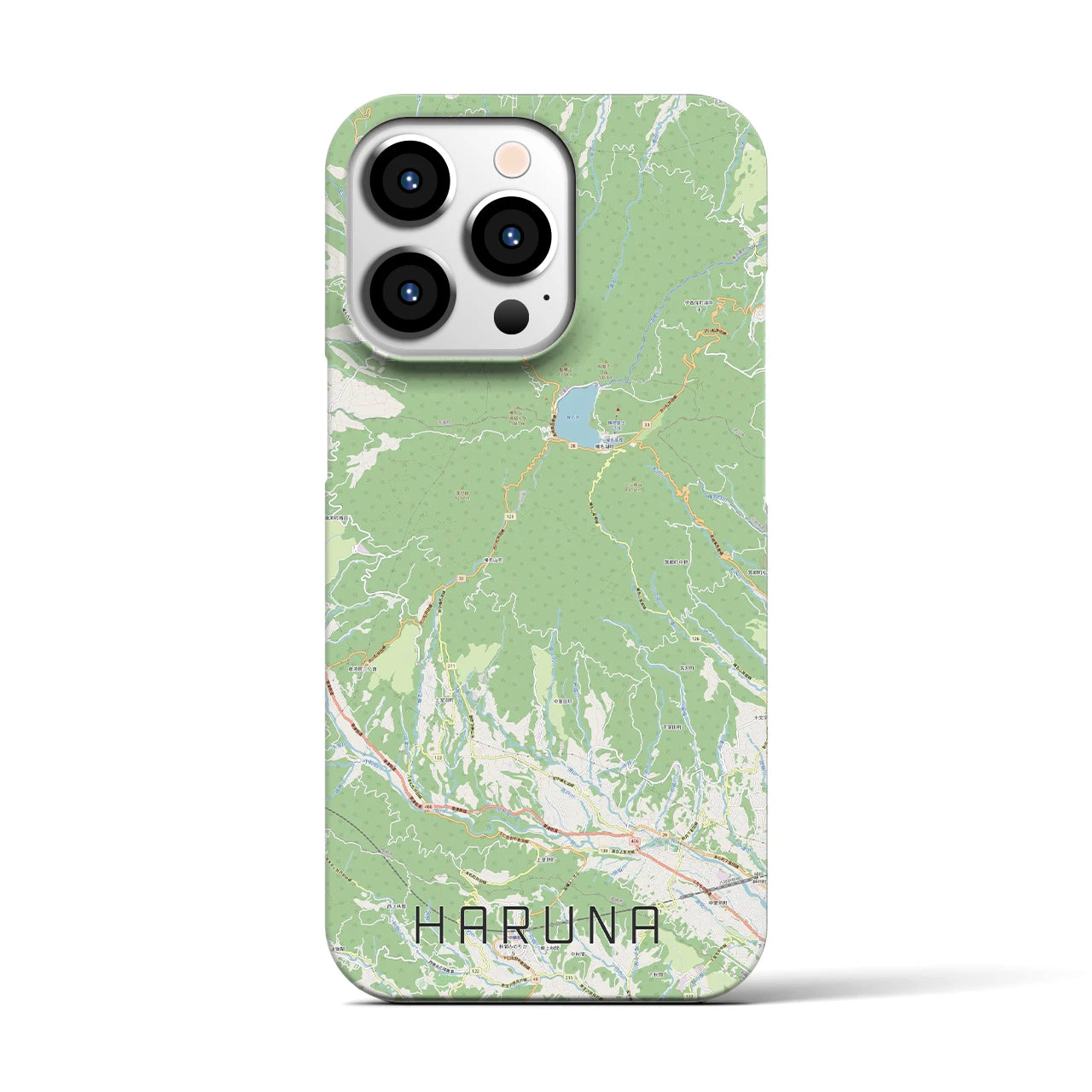 【榛名】地図柄iPhoneケース（バックカバータイプ・ナチュラル）iPhone 13 Pro 用
