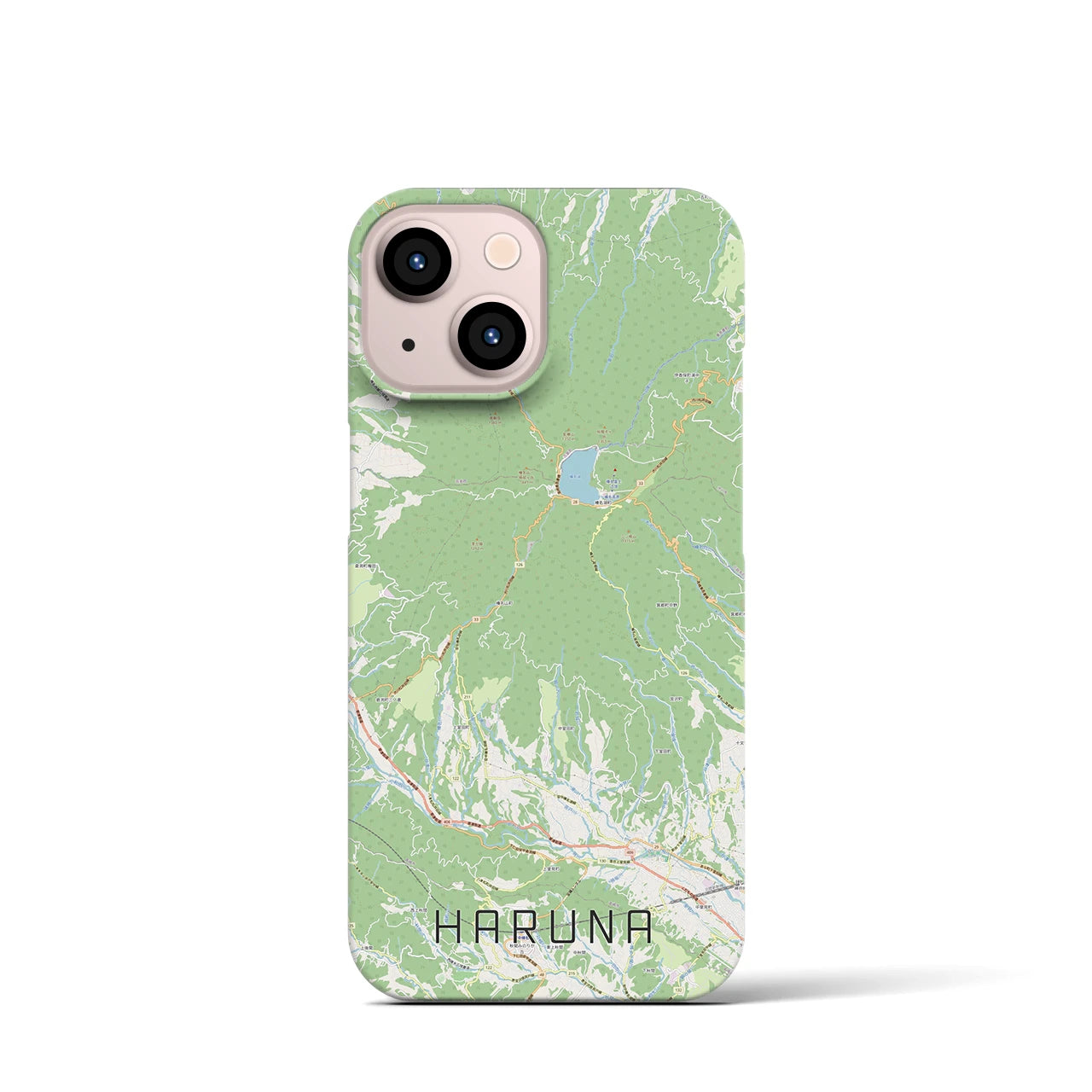 【榛名】地図柄iPhoneケース（バックカバータイプ・ナチュラル）iPhone 13 mini 用