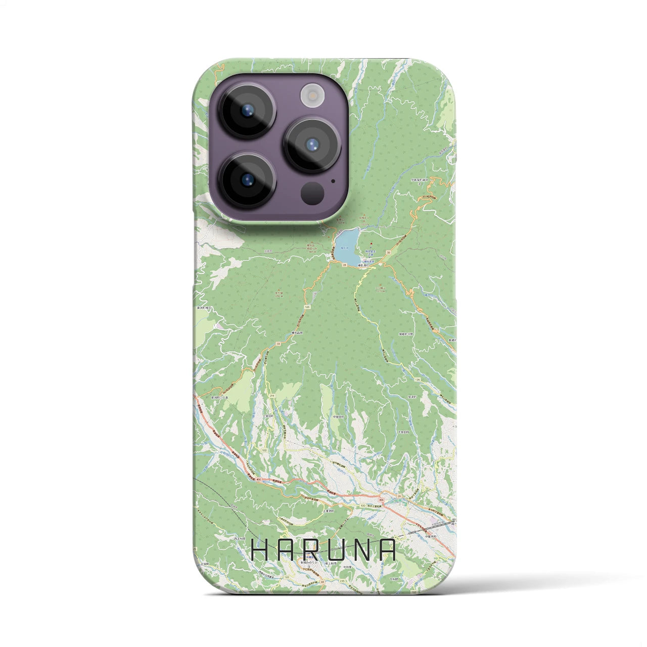 【榛名】地図柄iPhoneケース（バックカバータイプ・ナチュラル）iPhone 14 Pro 用