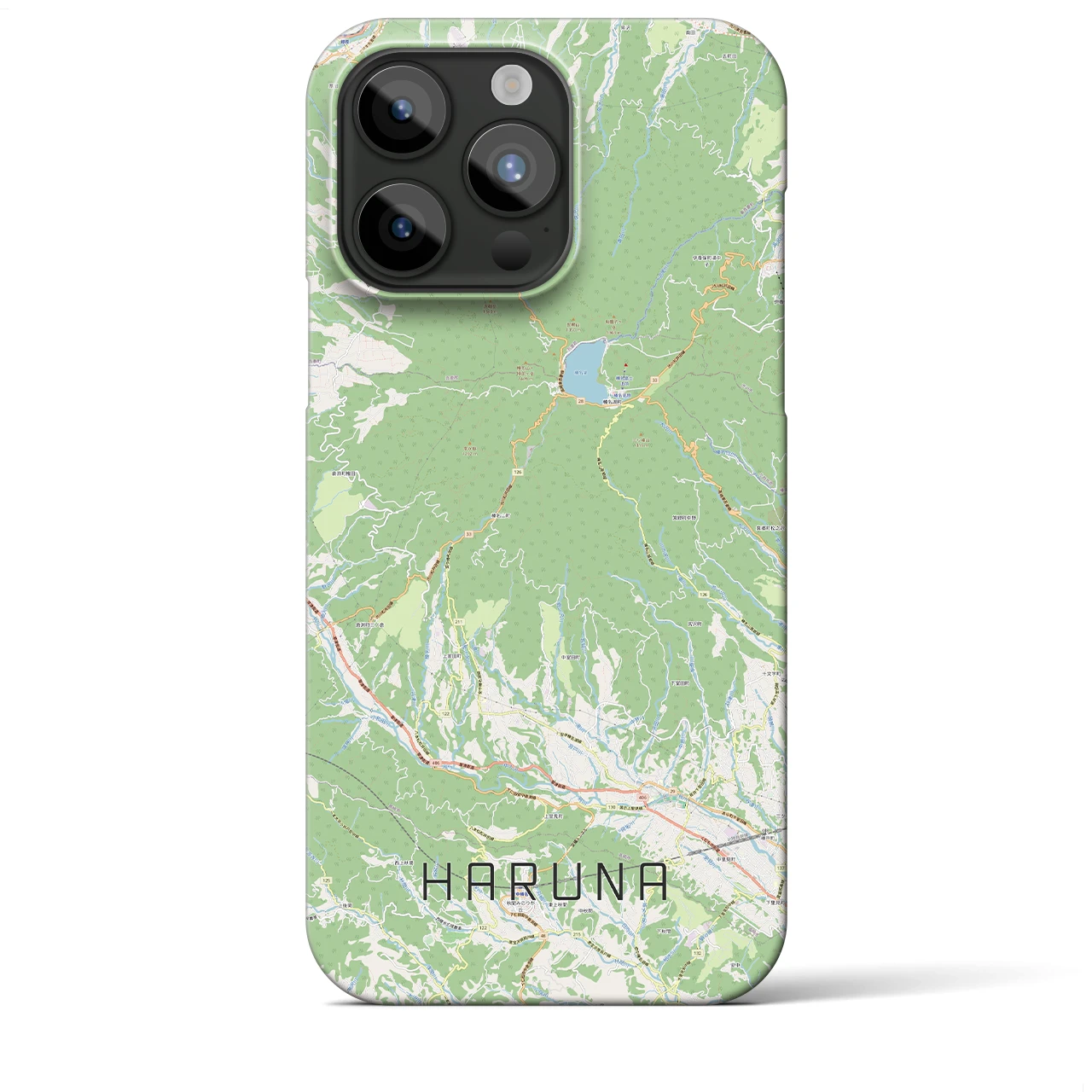【榛名】地図柄iPhoneケース（バックカバータイプ・ナチュラル）iPhone 15 Pro Max 用