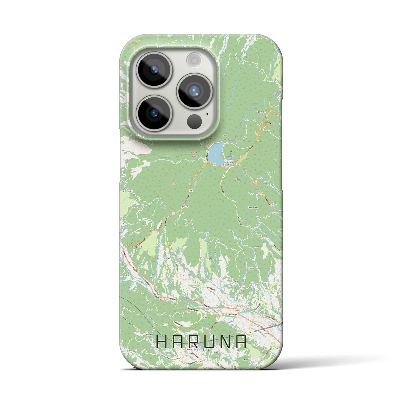 【榛名】地図柄iPhoneケース（バックカバータイプ・ナチュラル）iPhone 15 Pro 用