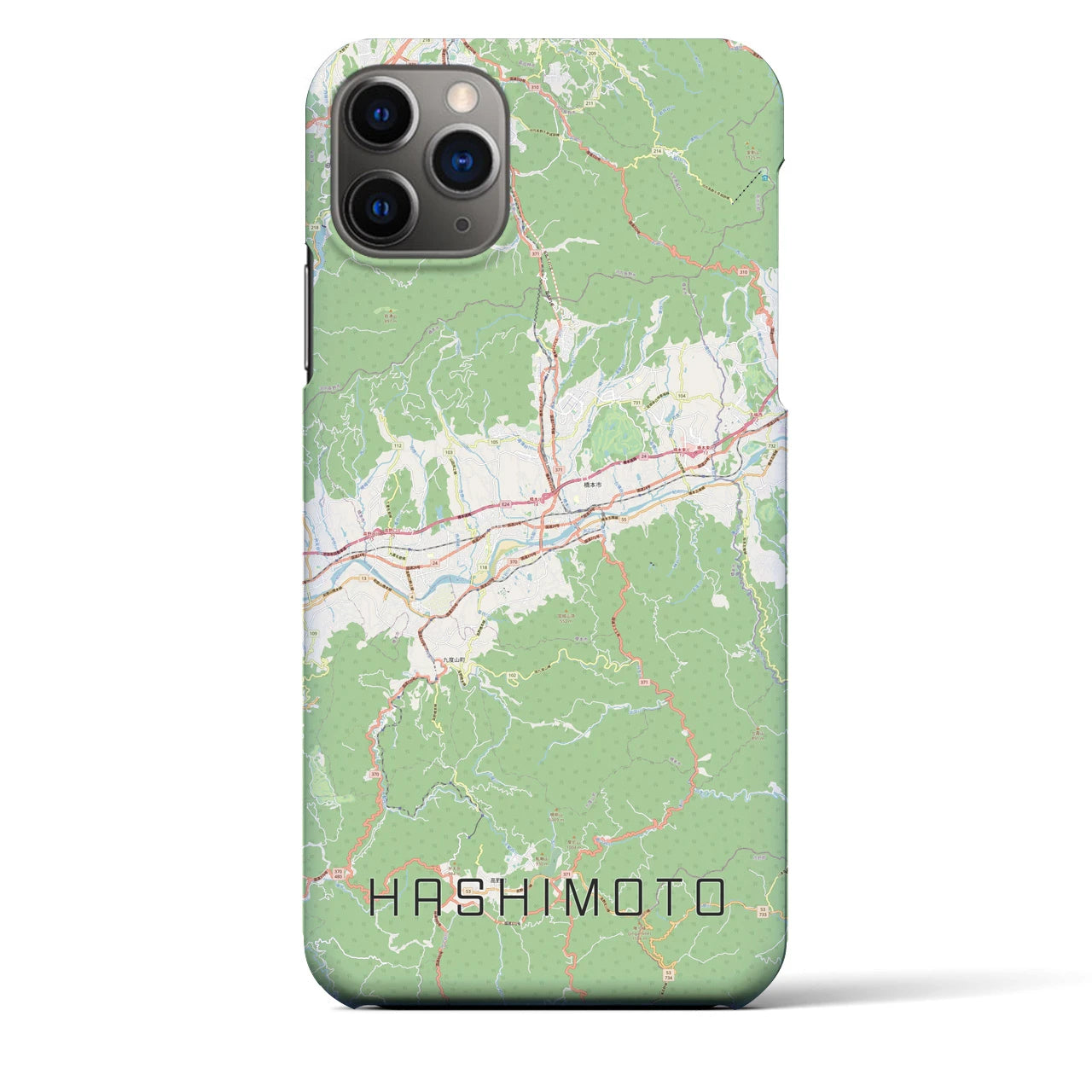 【橋本（和歌山県）】地図柄iPhoneケース（バックカバータイプ・ナチュラル）iPhone 11 Pro Max 用