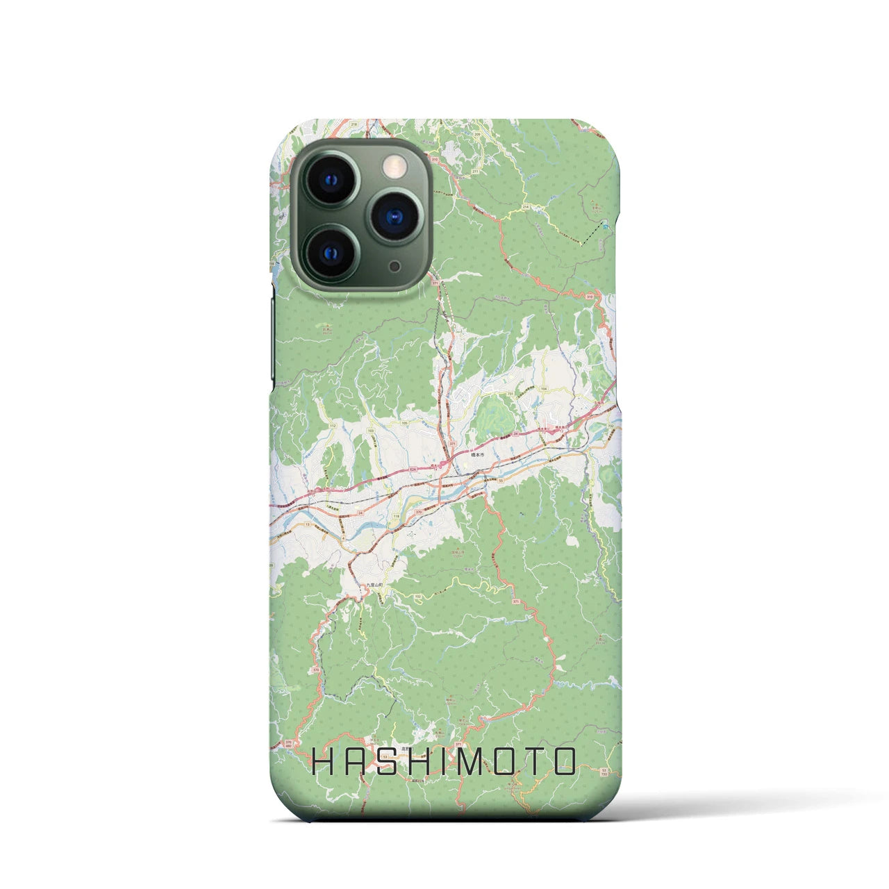 【橋本（和歌山県）】地図柄iPhoneケース（バックカバータイプ・ナチュラル）iPhone 11 Pro 用