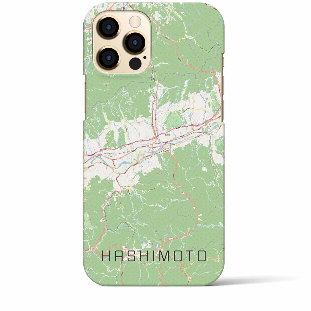 【橋本（和歌山県）】地図柄iPhoneケース（バックカバータイプ・ナチュラル）iPhone 12 Pro Max 用