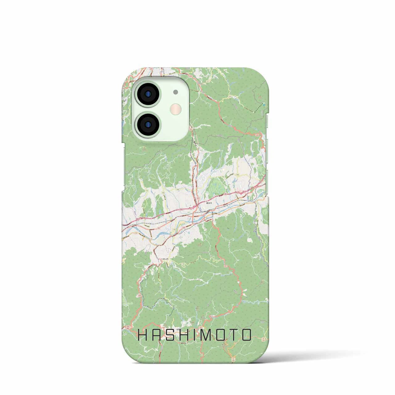【橋本（和歌山県）】地図柄iPhoneケース（バックカバータイプ・ナチュラル）iPhone 12 mini 用