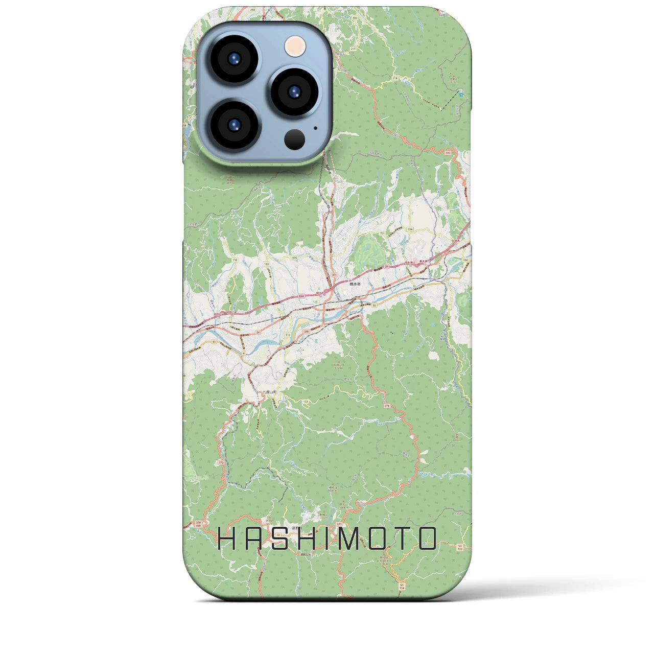 【橋本（和歌山県）】地図柄iPhoneケース（バックカバータイプ・ナチュラル）iPhone 13 Pro Max 用