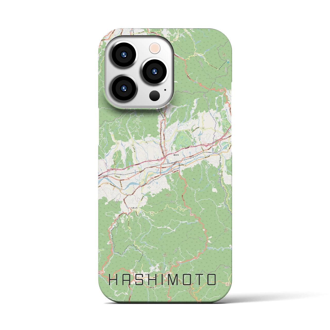 【橋本（和歌山県）】地図柄iPhoneケース（バックカバータイプ・ナチュラル）iPhone 13 Pro 用