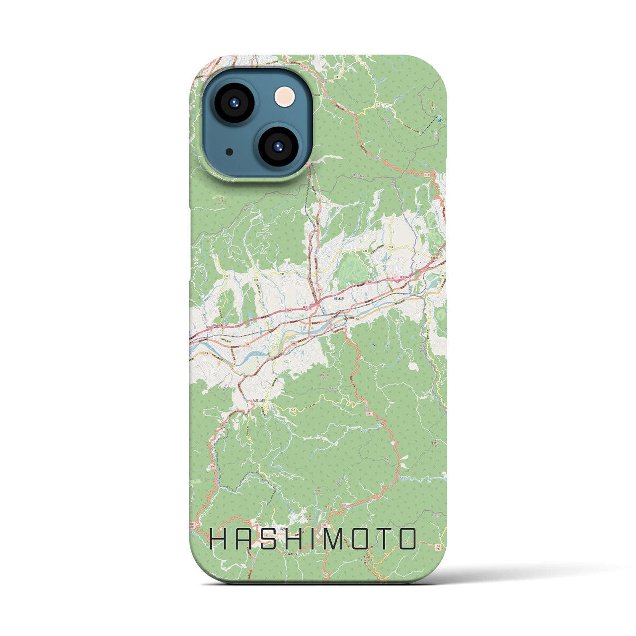 【橋本（和歌山県）】地図柄iPhoneケース（バックカバータイプ・ナチュラル）iPhone 13 用