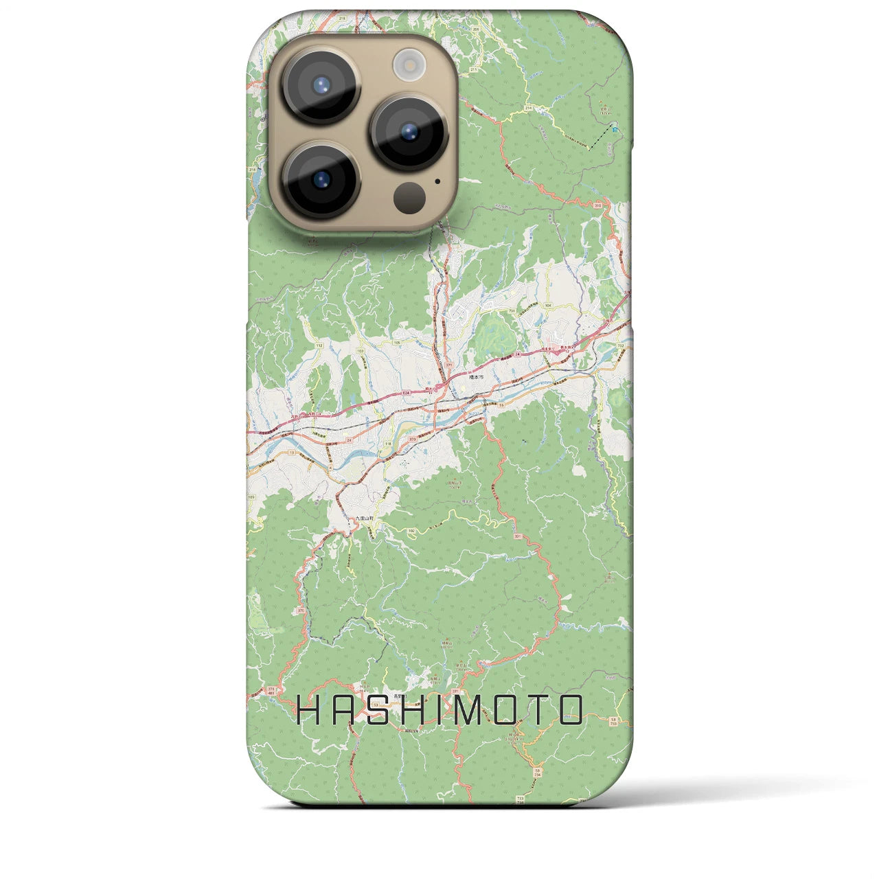 【橋本（和歌山県）】地図柄iPhoneケース（バックカバータイプ・ナチュラル）iPhone 14 Pro Max 用
