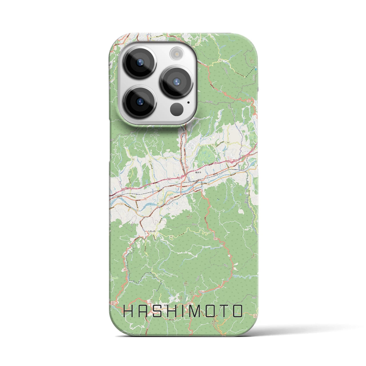 【橋本（和歌山県）】地図柄iPhoneケース（バックカバータイプ・ナチュラル）iPhone 14 Pro 用