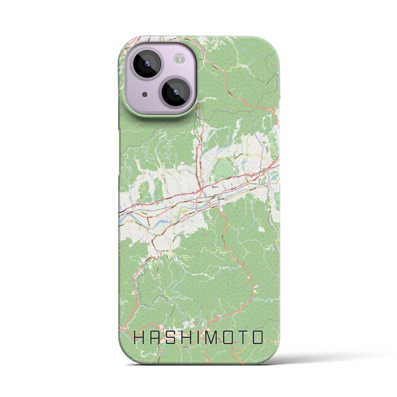 【橋本（和歌山県）】地図柄iPhoneケース（バックカバータイプ・ナチュラル）iPhone 14 用