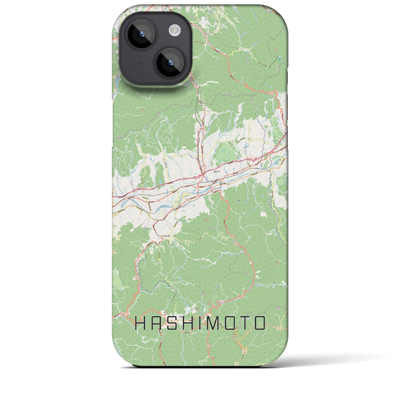 【橋本（和歌山県）】地図柄iPhoneケース（バックカバータイプ・ナチュラル）iPhone 14 Plus 用