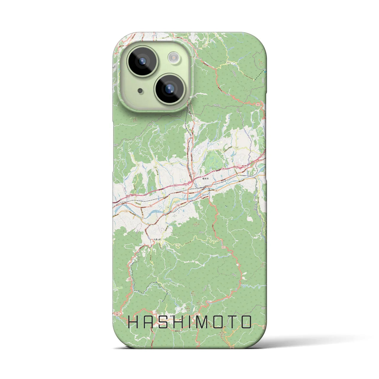【橋本（和歌山県）】地図柄iPhoneケース（バックカバータイプ・ナチュラル）iPhone 15 用