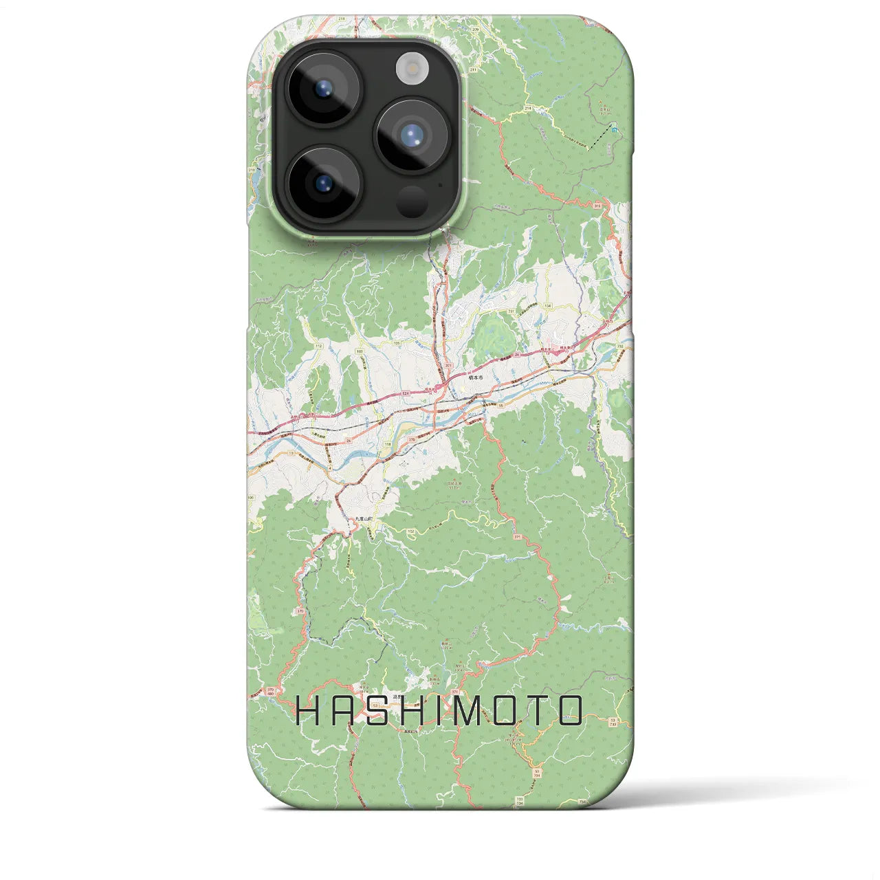 【橋本（和歌山県）】地図柄iPhoneケース（バックカバータイプ・ナチュラル）iPhone 15 Pro Max 用