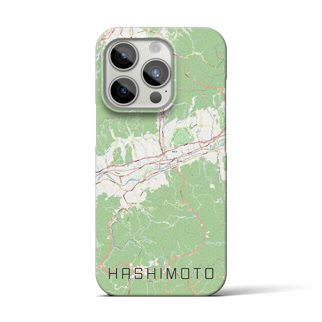 【橋本（和歌山県）】地図柄iPhoneケース（バックカバータイプ・ナチュラル）iPhone 15 Pro 用